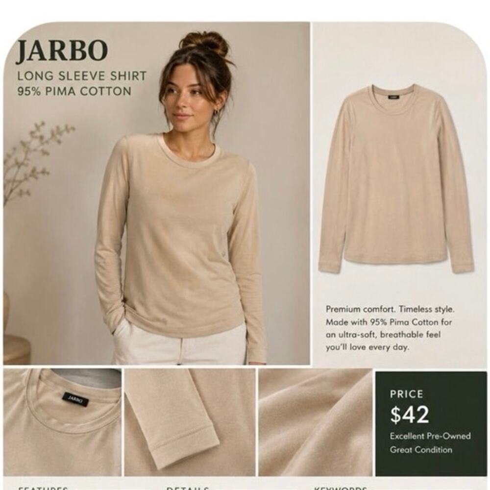 JARBO STEVIE LONG SLEEVE CREW IN KNIT PIMA COTTON
SIZE 1(6)
BEIGE